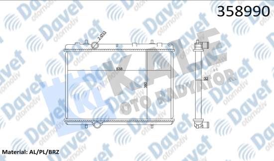 KLR-358990 Su Radyatoru (Peugeot   307 Ym - 3008 Rcz - Partner Tepe Berlingo Iii - 308 - 5008 - C4 - C4 Ii Ds4 - C4 Picasso  Ds5 C5 Iii 2.0 Hdi